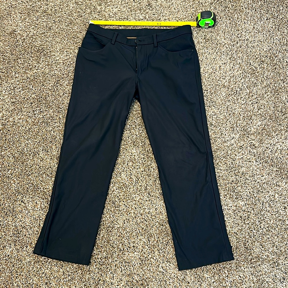 Men’s black Lululemon ABC Classic fit pants! 34x30, 28.5” length, like new!